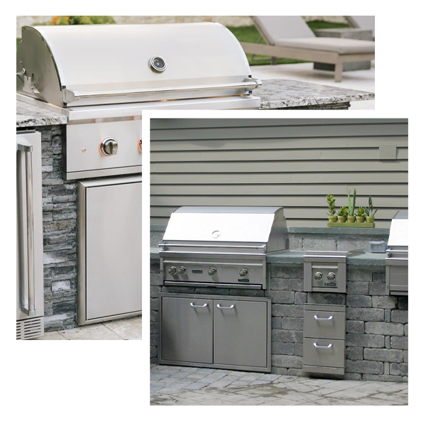 outdoor kitchen and grills